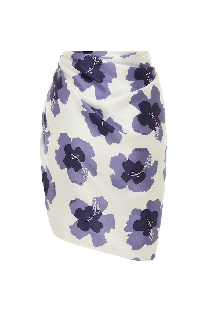 Kennedy Sarong - Hibiscus Print Blue