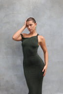 The Long Poppy Dress Green