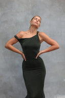 The Long Poppy Dress Green