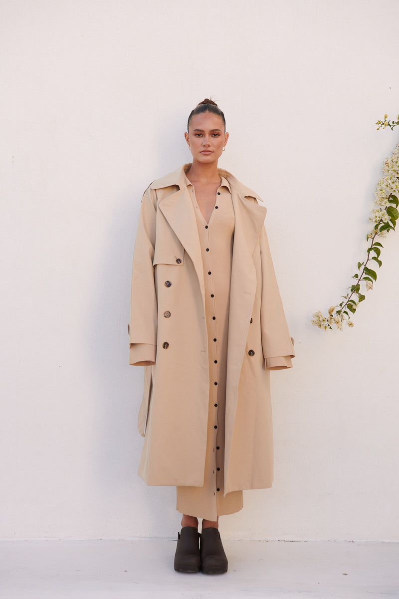 Oversized Trench Coat Camel