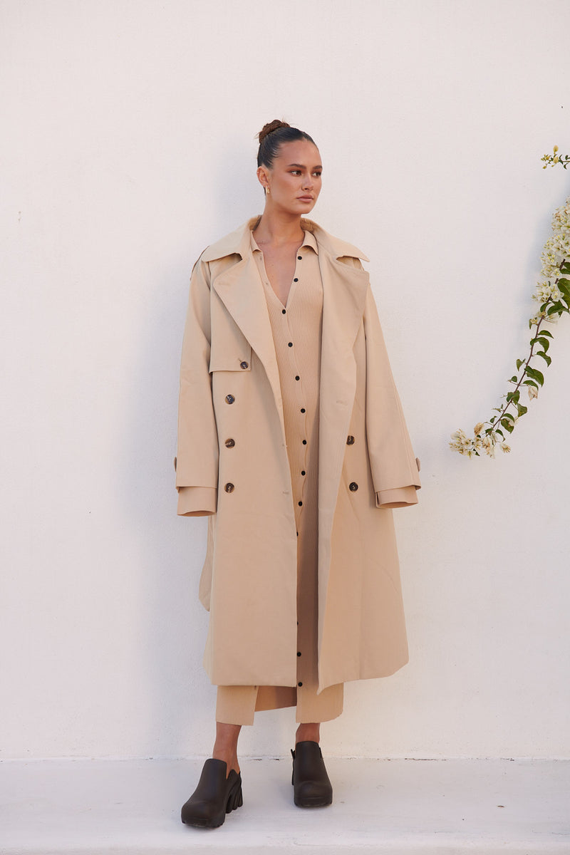 Oversized Trench Coat Camel