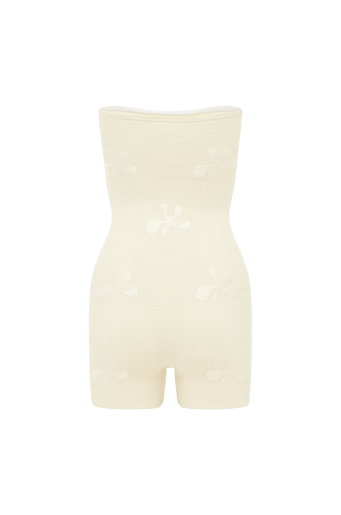Lovey Romper Flower Print - Cream