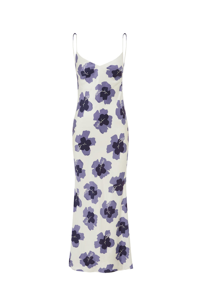 Lilou Dress - Hibiscus Print Blue