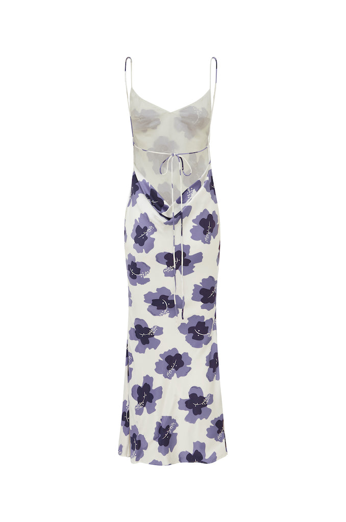 Lilou Dress - Hibiscus Print Blue