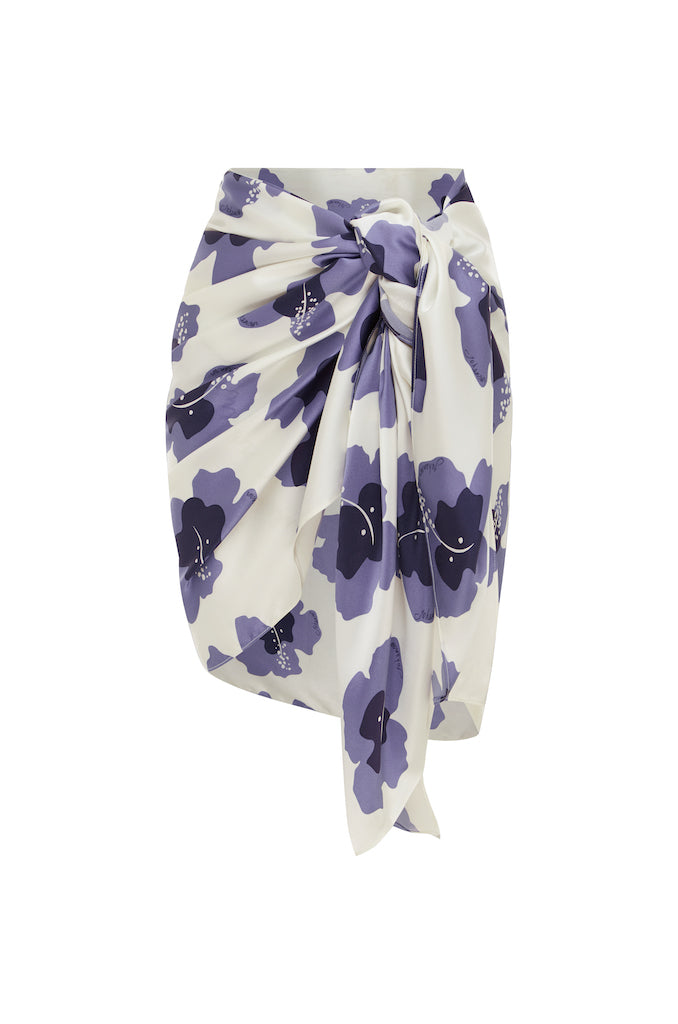 Kennedy Sarong - Hibiscus Print Blue