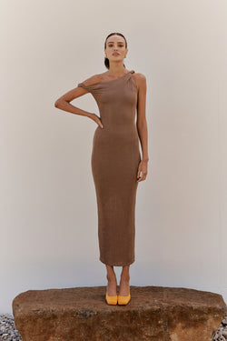 The Long Poppy Dress Taupe
