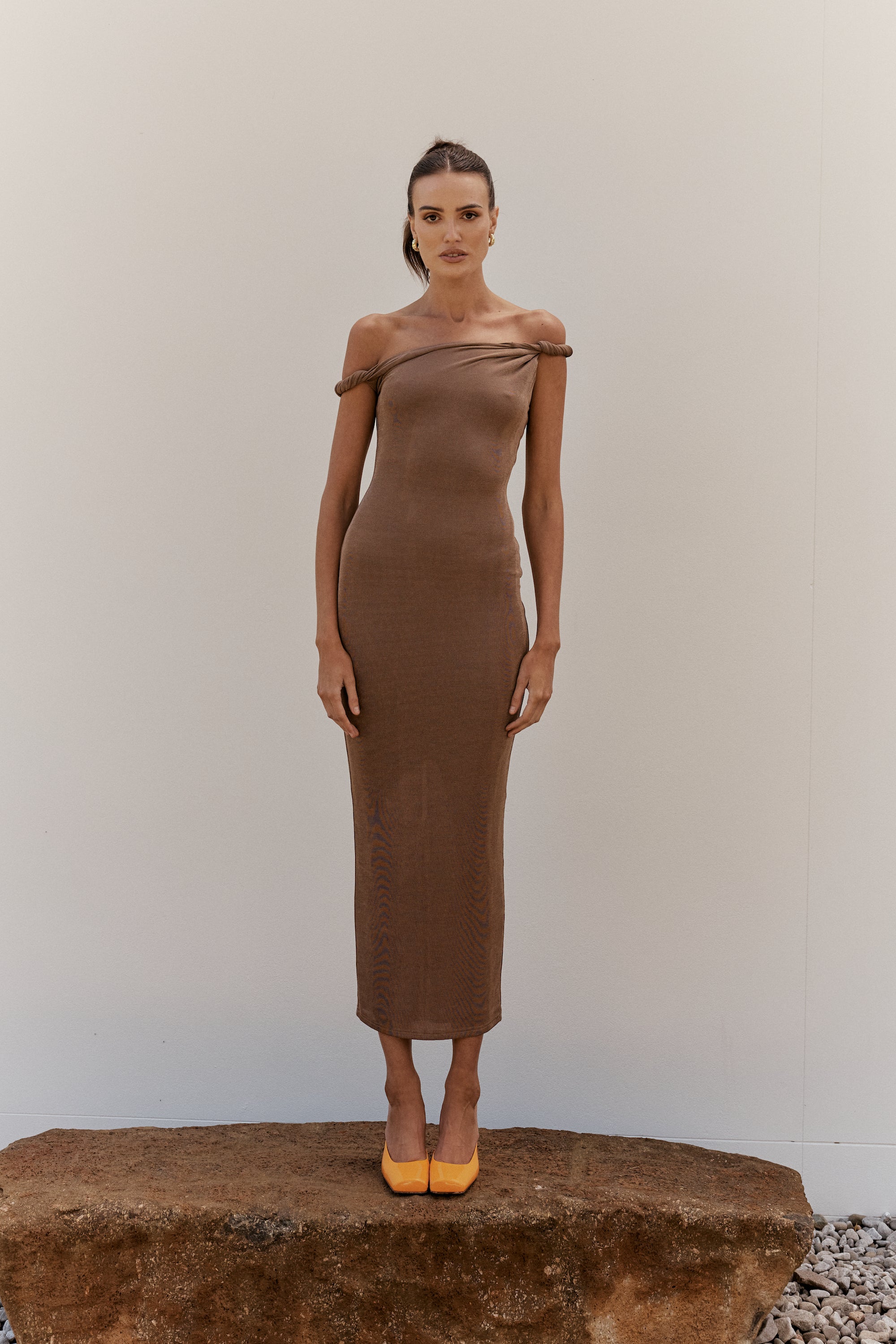 The Long Poppy Dress Taupe