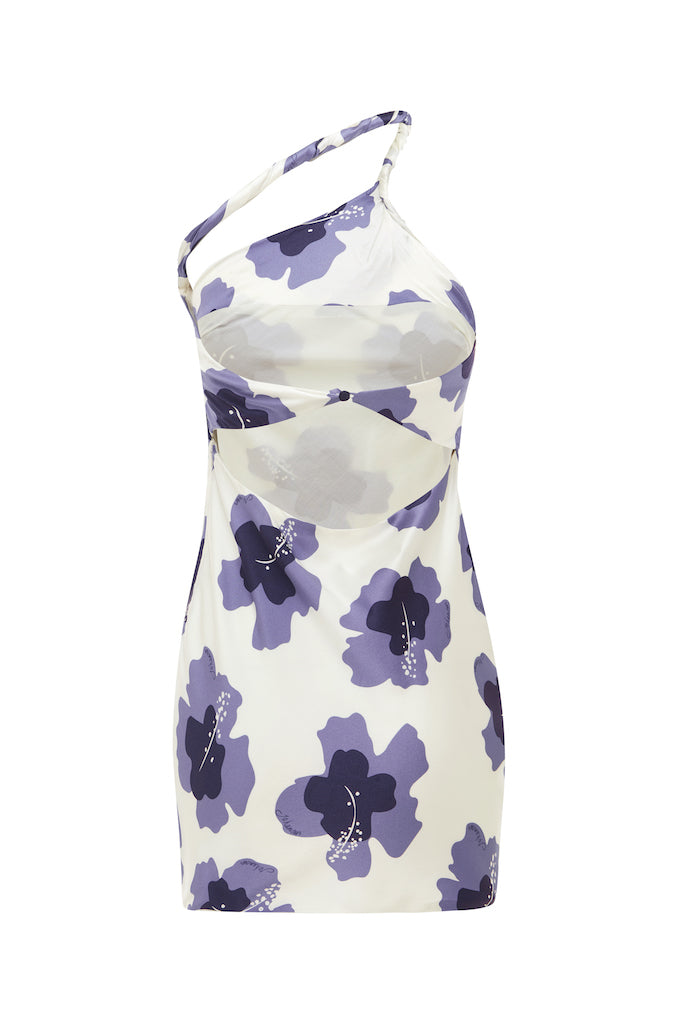 Mia Dress - Hibiscus Print Blue