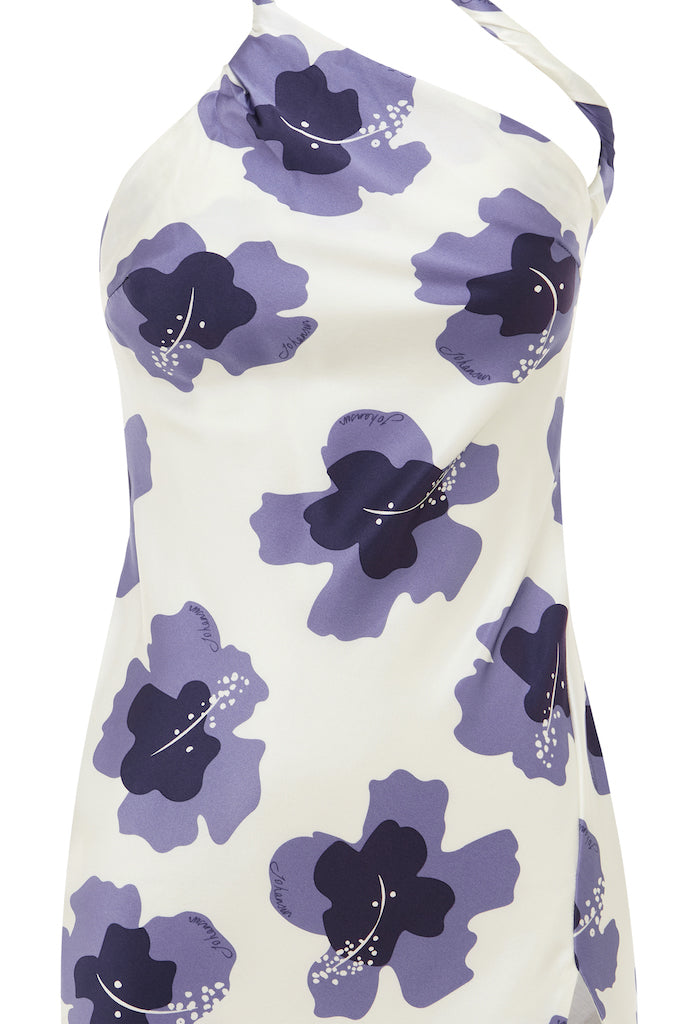 Mia Dress - Hibiscus Print Blue