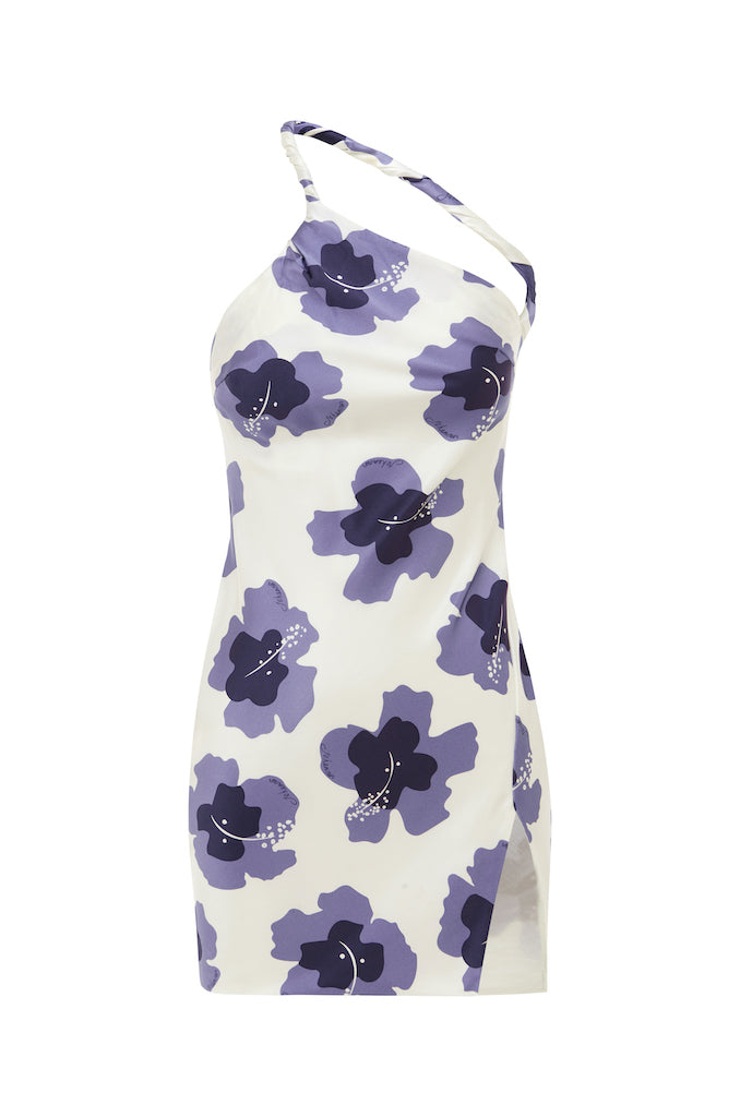 Mia Dress - Hibiscus Print Blue